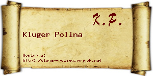 Kluger Polina névjegykártya